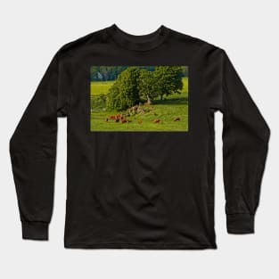 English Country Farming Scene Long Sleeve T-Shirt